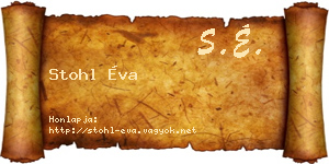Stohl Éva névjegykártya